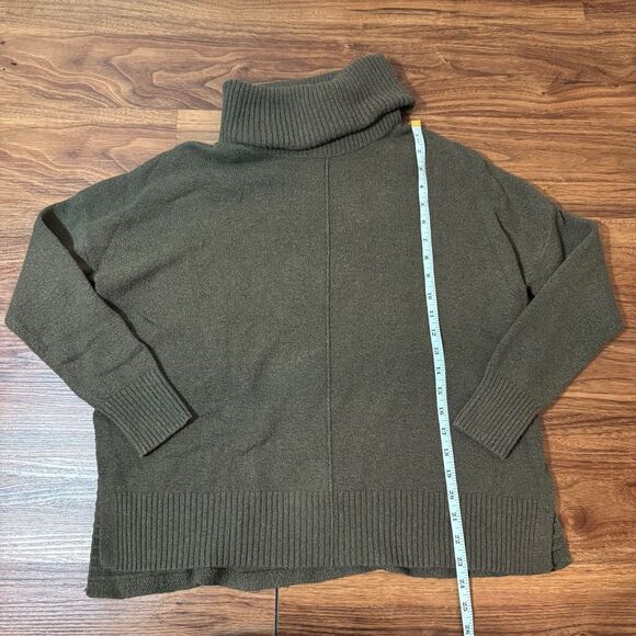 Ruby Moon Green Sweater Pullover Tunic Long Sleeve Cowl Neck Cotton Women Size M - Picture 2 of 6